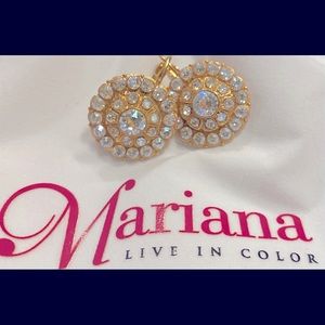 Mariana large gold earrings w/Swarovski crystals